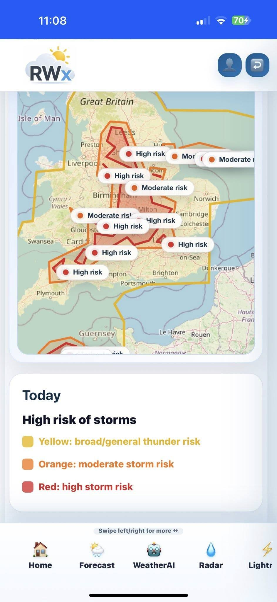 UKWF Pro storm risk map